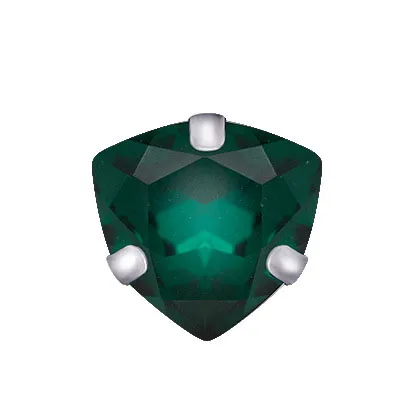 Malachite green Заводская Распродажа 12 мм Толстая треугольная форма высокое качество плоские стеклянные кристаллы пришить коготь стразы, Diy аксессуары для одежды - Цвет: Malachite green