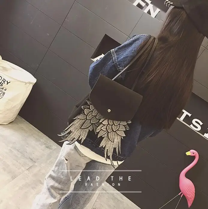 Женский рюкзак с крыльями willsrain черный хорошего качества уникальным дизайном angel