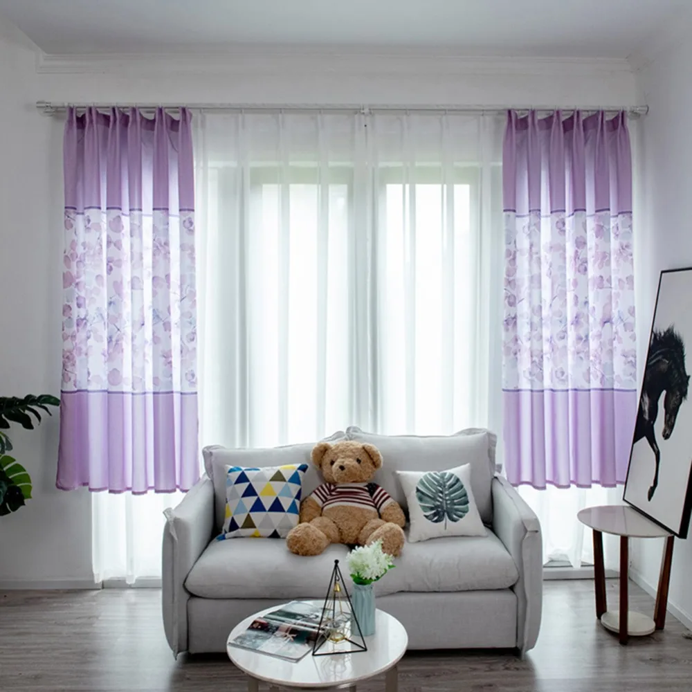 Шторы однотонная одежда Тюль двери окна шторы с драпировкой и вставкой Sheer Шарф