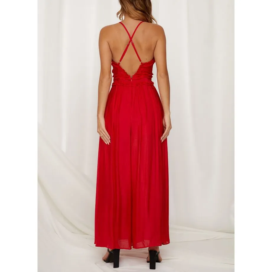 Сексуальный женский комбинезон с открытой спиной элегантное платье на тонких