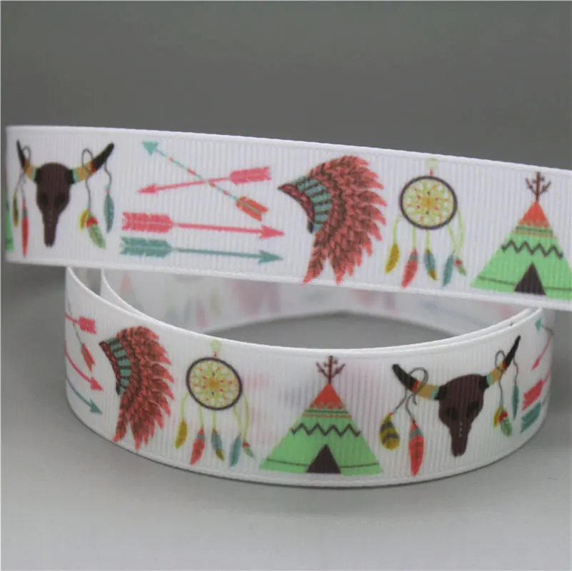 DUWES 50 ярдов племенные вечерние Фламинго напечатанный grosgrain ленточный аксессуар hairbow головной убор украшения оптом OEM D1029