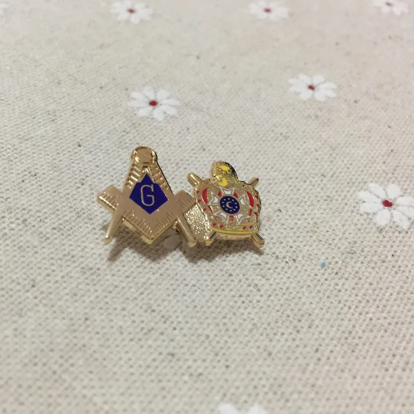 100pcs mason freemason INTERNATIONAL ORDER OF DeMOLAY masonic square and compass lapel pin badges brooch for the lodge | Дом и сад