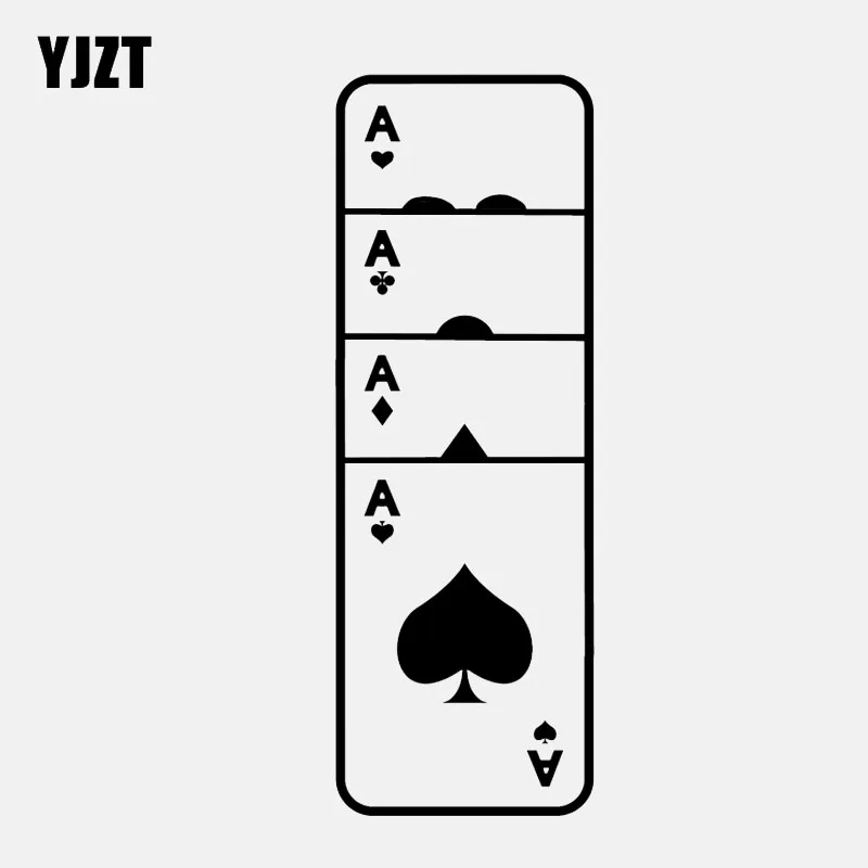 

YJZT 5,4*15,4 см, забавный декор для покера, фотографический персонализированный виниловый черный/серебристый цвет