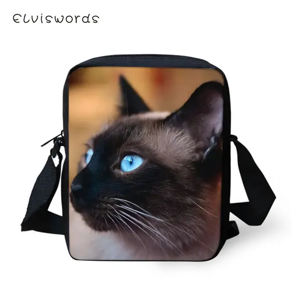 CDWX3102E ELVISWORDS женские сумки-мессенджеры Siamese Cat принты женские закрылки модные сумки на плечо Kawaii животный узор дорожные Мини кошельки - Цвет: CDWX3102E