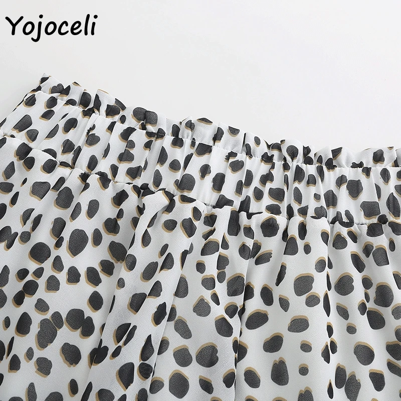 Yojoceli новая весенне летняя леопардовая юбка женская плиссированная миди Уличная