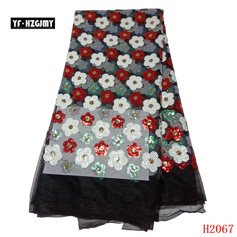 YF HZGJMY Hot selling 3D flowers sequins lace fabric material french net tulle high quality evening dress A2067-1 | Дом и сад