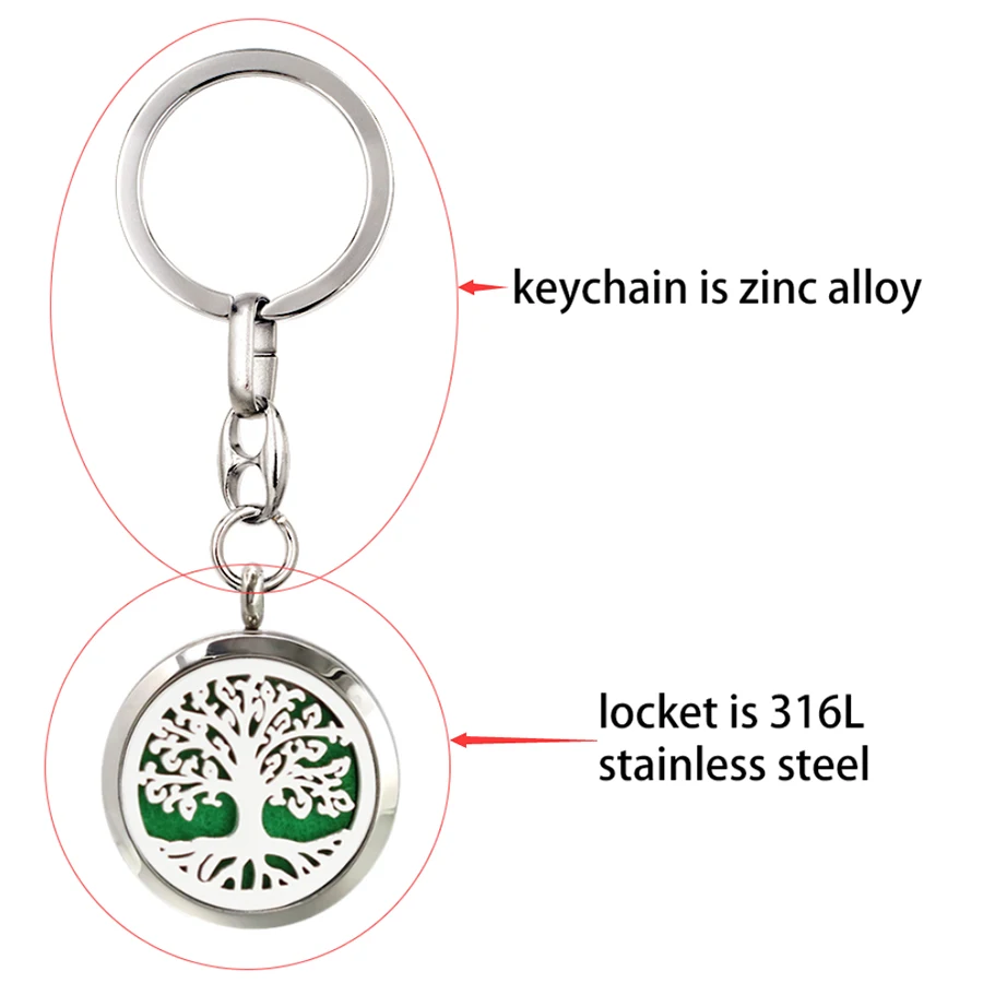 Tortoise Tree of Life Dragonfly 30mm 316L Stainless Steel Aromatherapy Diffuser Locket Keychain Keyrings Jewelry 10pcs Pads | Украшения и