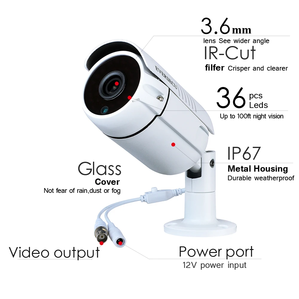 Хорошее качество HD 1080 P 2MP AHD CVI TVI аналоговый 4 в 1 наружная ИК Водонепроницаемая
