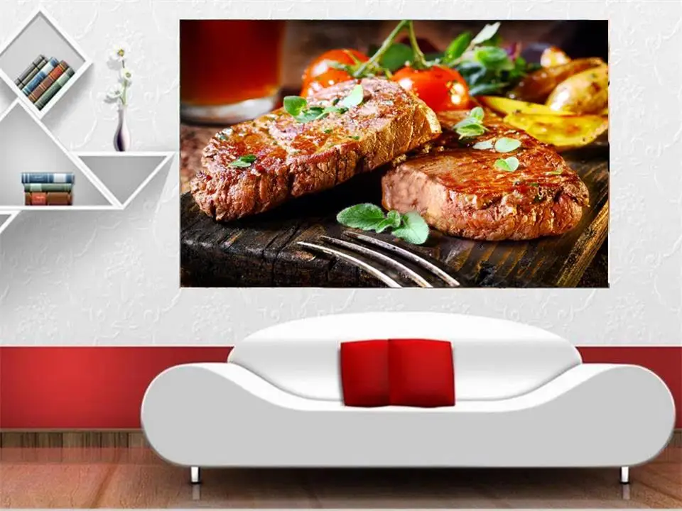3d обои фотообои на заказ Фреска для гостиной стейк фотография живопись фон