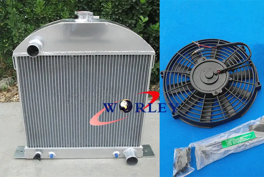 

For 1929 1930 1931 Ford Model A Chevy Engine 29 30 31 Aluminum Radiator + Fan