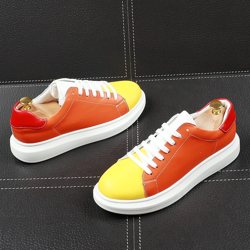 CuddlyIIPanda Men Fashion Casual Shoes Spring Autumn Thick Bottom Breathable Board Male Youth Trending Multicolored | Обувь