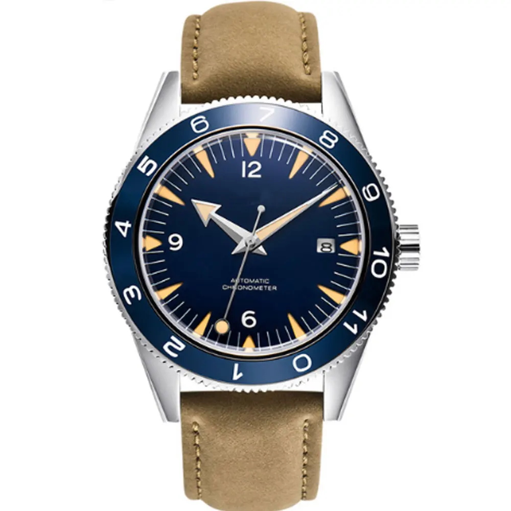 

Sapphire Crystal 41mm Black Dial Ceramic Rotating Bezel Luminous Automatic Movement Men's Watch Nato Strap