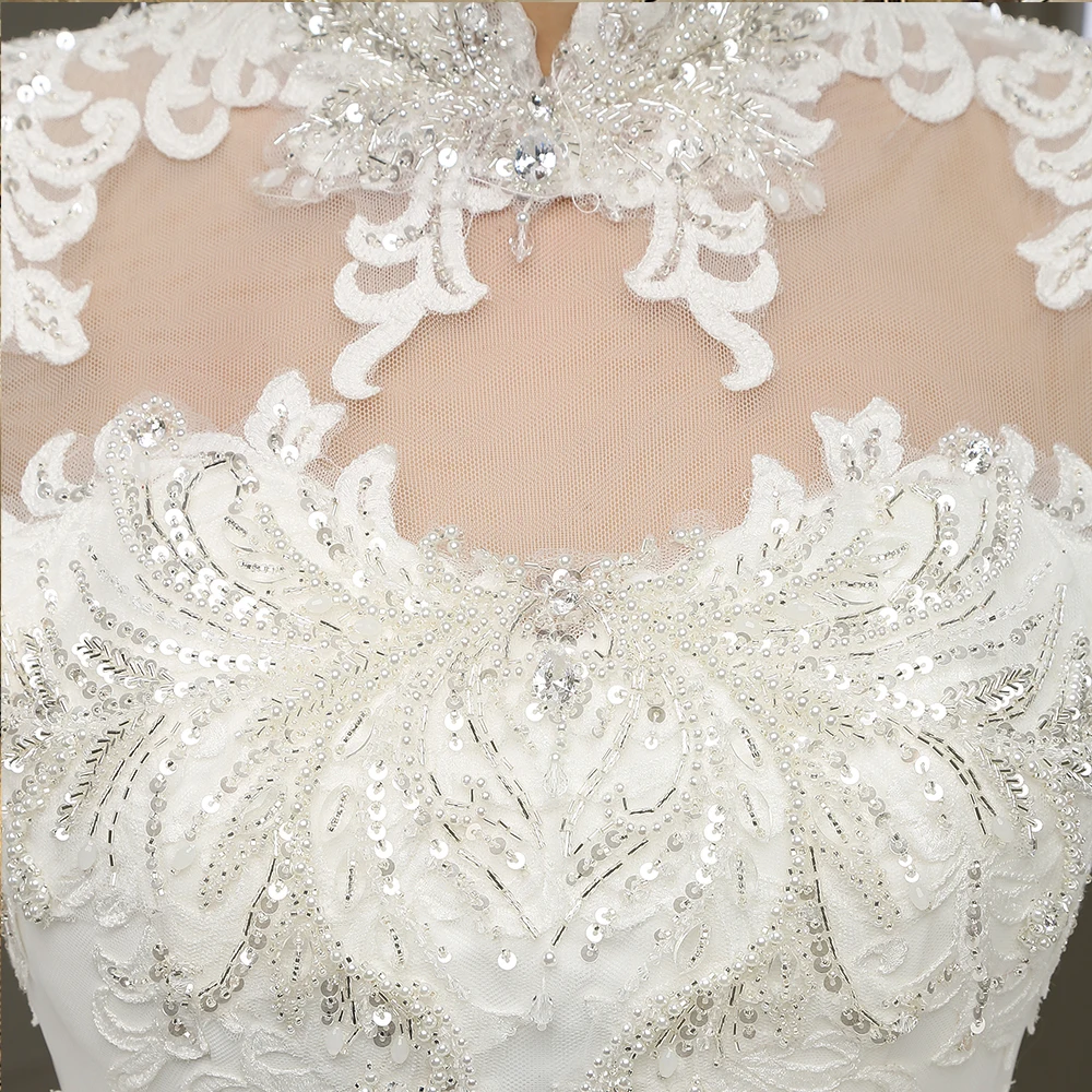 SL-040 Лидер продаж Свадебное платье принцессы с аппликацией из кристаллов цвета