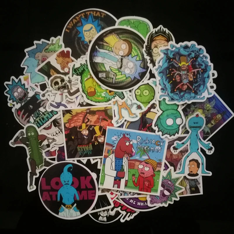 100 шт./компл. Drama Pickle Rick And Morty наклейка s для сноуборда ноутбука багаж автомобильный