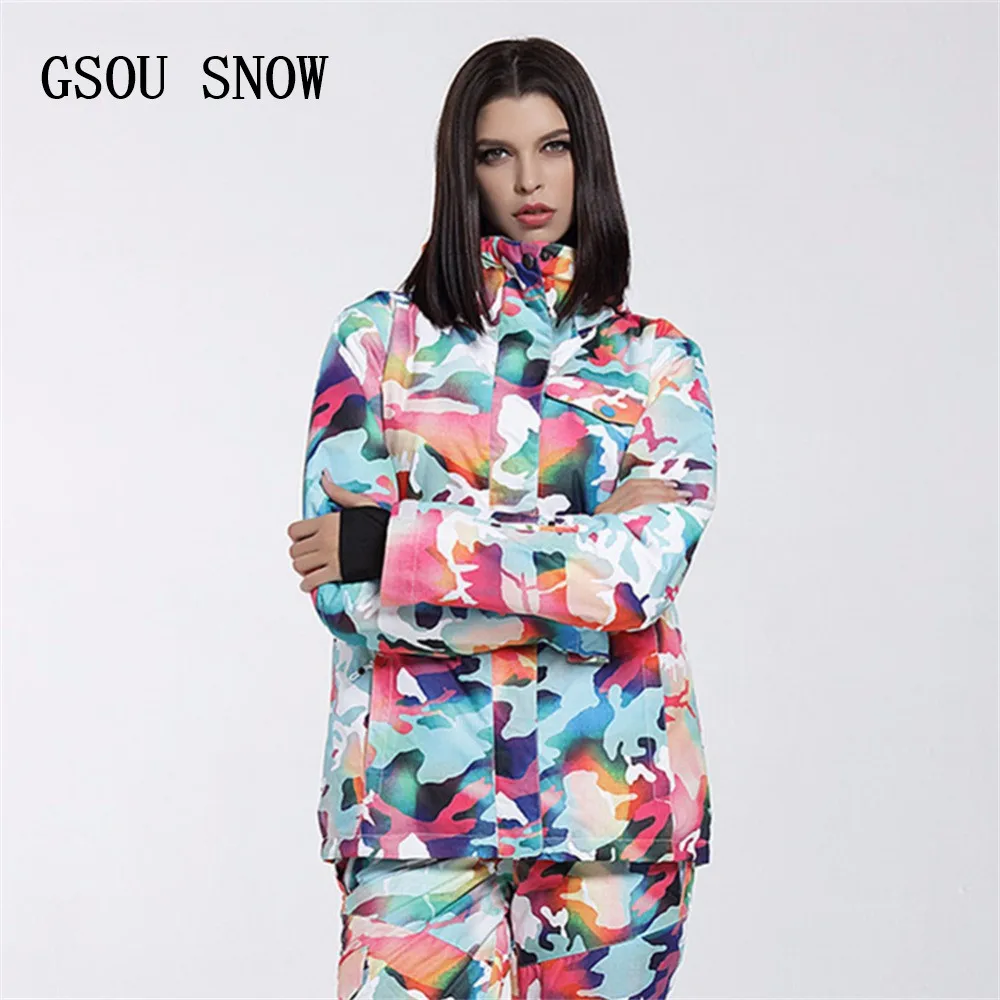 Женский лыжный костюм GSOU SNOW зимняя куртка для сноуборда с низким диапазоном до 35