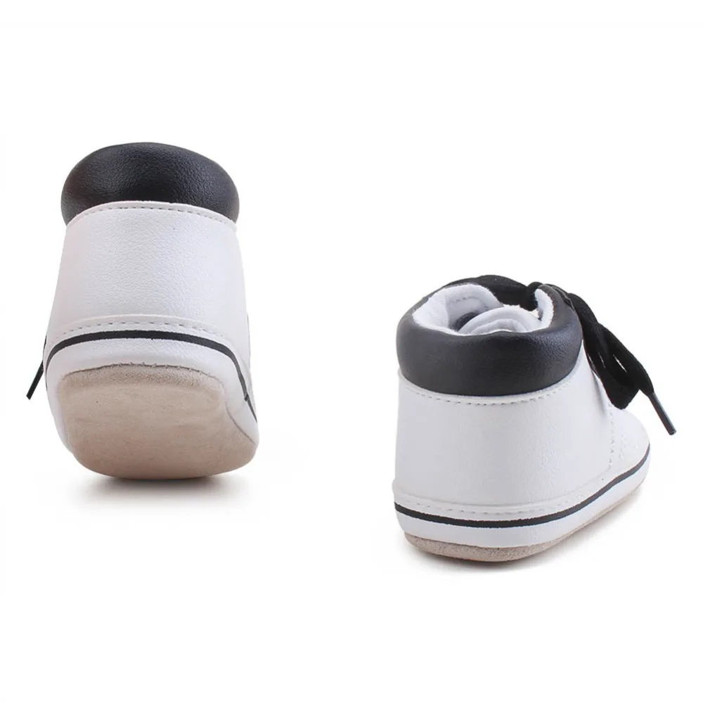 

Baby Boy Moccasins Leather Soft Sole Lace-up Canvas Prewalker Baby Shoes Genuine Leather (Sole)
