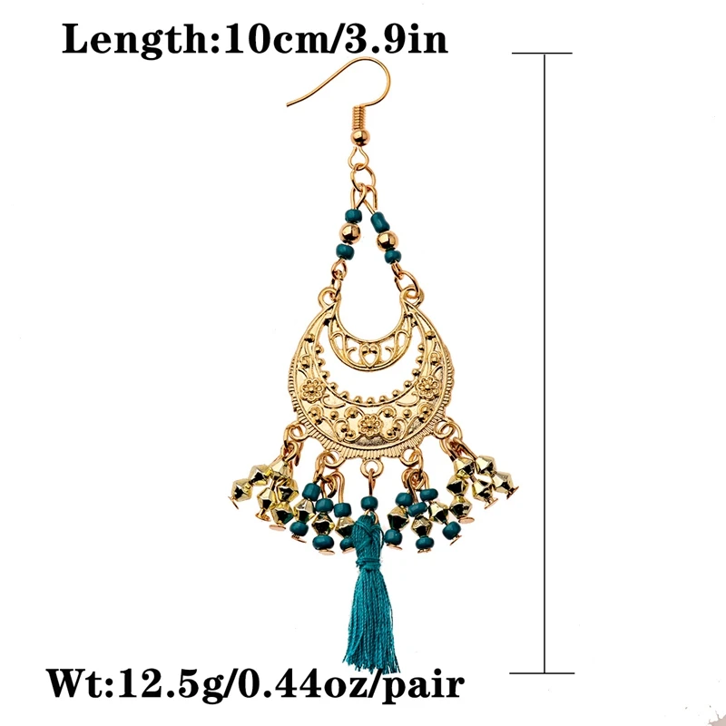 Винтажные богемные красочные бусины серьги jhumka для женщин этнические резные