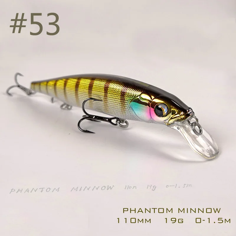 Color 53 Время Фирменная новейшая модель Phantom 110SP приостановить Рыбалка воблеры гольян г 110 мм 19 г искусственные приманки для щуки и бас Рыбалка - Цвет: Color 53