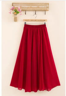 wine red Размера плюс элегантная длинная юбка стильные юбки женская плиссированная Тюлевая юбка макси пляжная Бохо летняя юбка макси Jupe Femme - Цвет: wine red