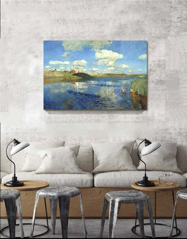 Левитан пейзаж озеро Холст Картина Декор стены жикле искусства фотографии для
