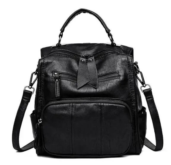 Модный однотонный рюкзак для мам женская мягкая сумка из искусственной кожи