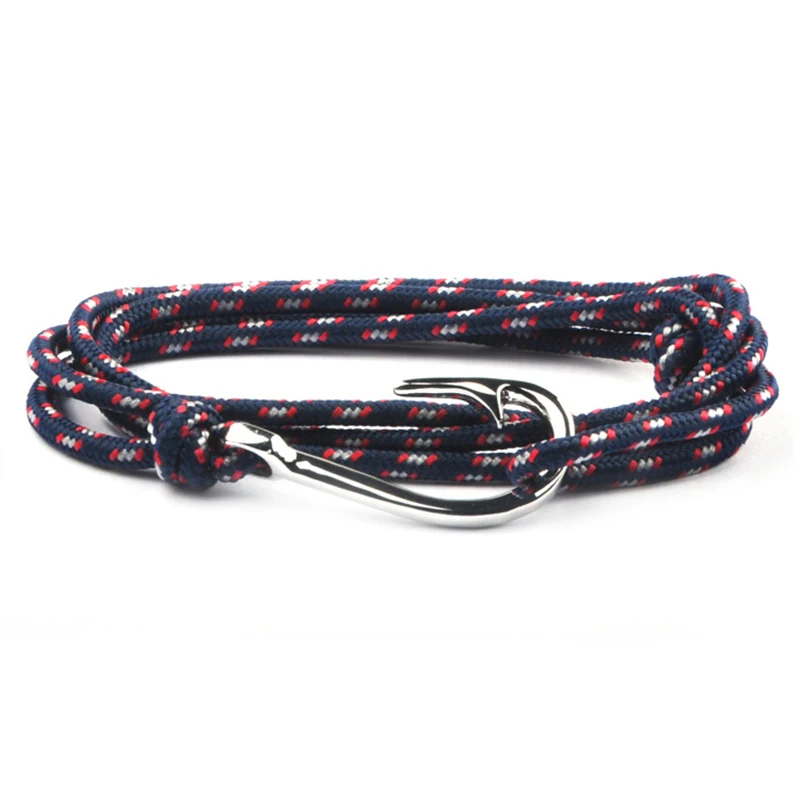 Плетеный браслет ручной работы новый модный серебристый/золотой рыболовный