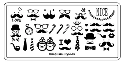 07simplism style Finger Angel 1 шт. пластины для штамповки ногтей штамп изображения пластырь перо покер милый дизайн 6*12 см шаблон для ногтей DIY Инструменты для маникюра - Цвет: 07simplism style