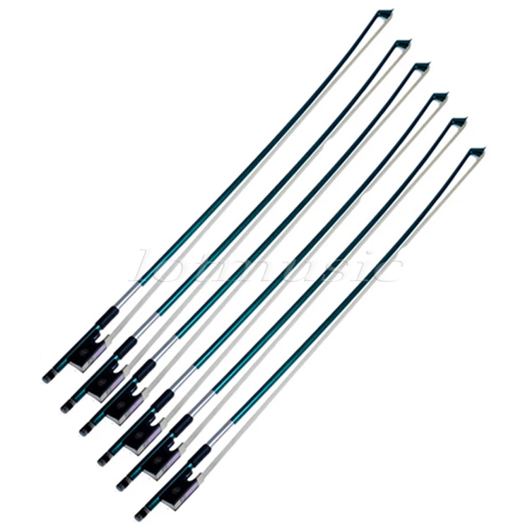 

6 X Stunning Green Carbon Bow Mongolian Horsehair New 1/8 VIOLIN BOW