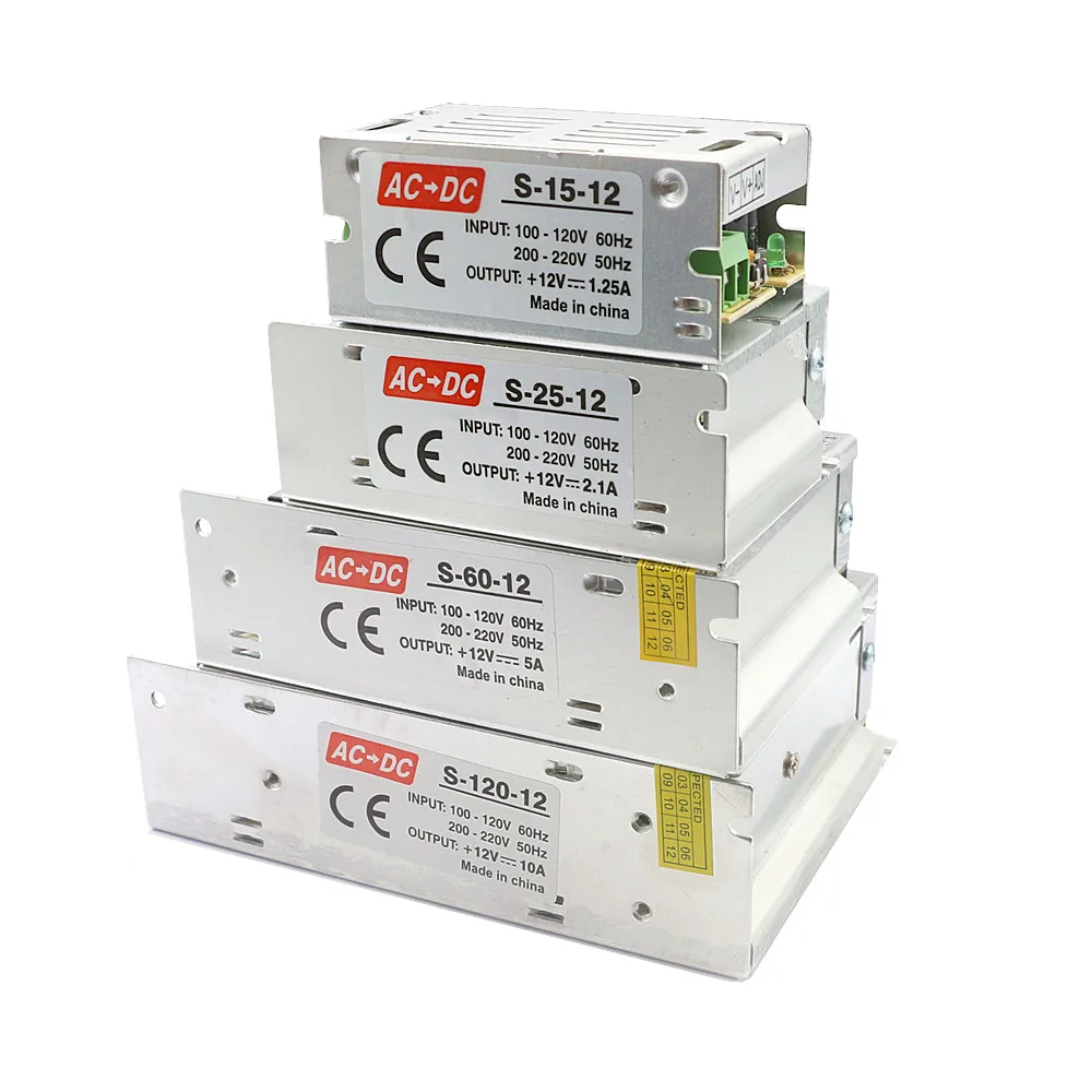 Трансформатор освещения AC100V-220V переменного тока в постоянный 5 V 12 V 24 V 48 V Питание адаптер 1A 2A 5A 10A 15A 20A 30A 50A светодиодный переключатель полосной драйвер