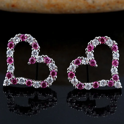 

The latest environmental copper alloy zircon love earrings