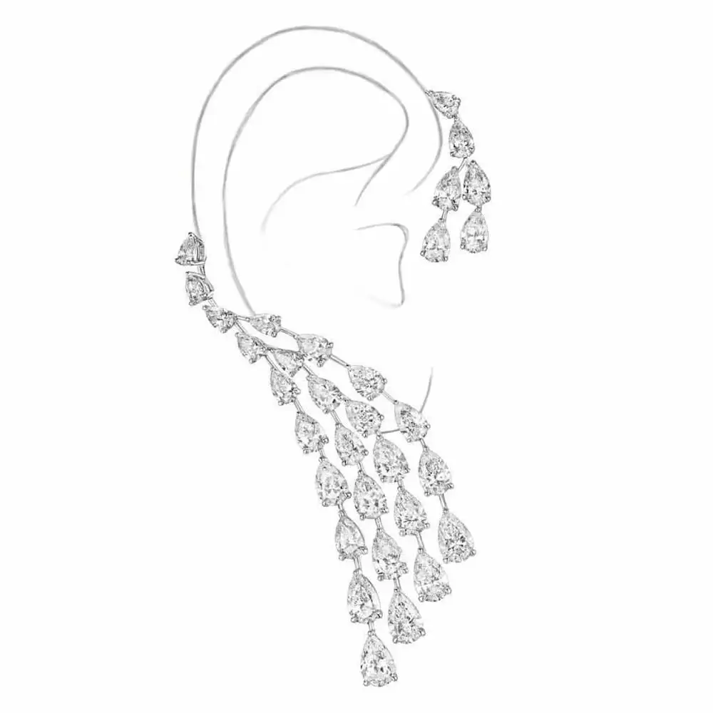 GODKI/Роскошные Дизайнерские чудесные серьги манжеты из кубического циркония