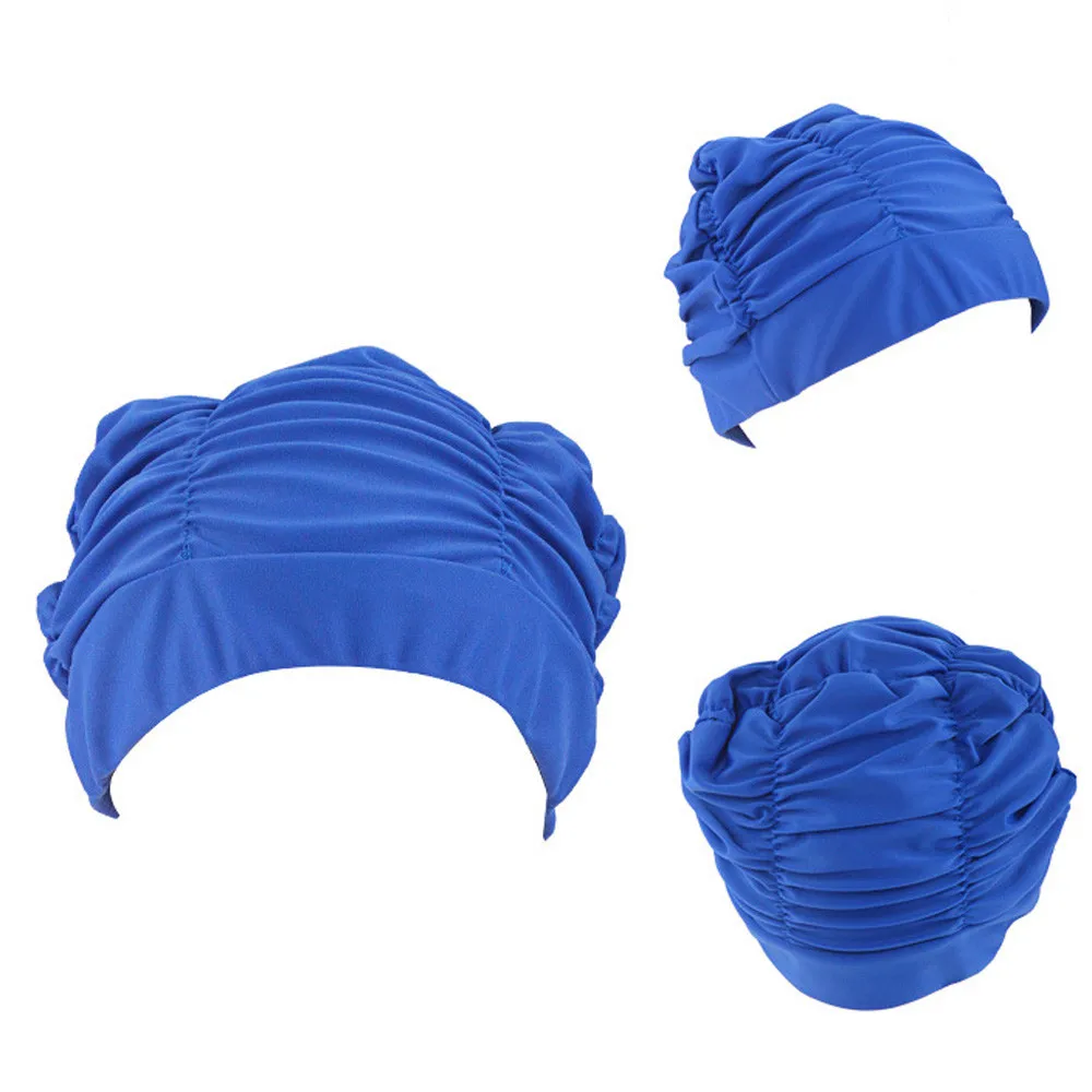 Swimming Hat Women Unisex Girls Long Hair Bathing Cap Swimming Cap Stretch Drape July05