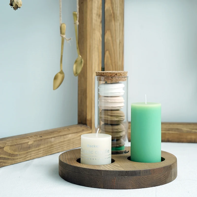 Подсвечник с 3 держателями деревянная доска в японском стиле десертная тарелка