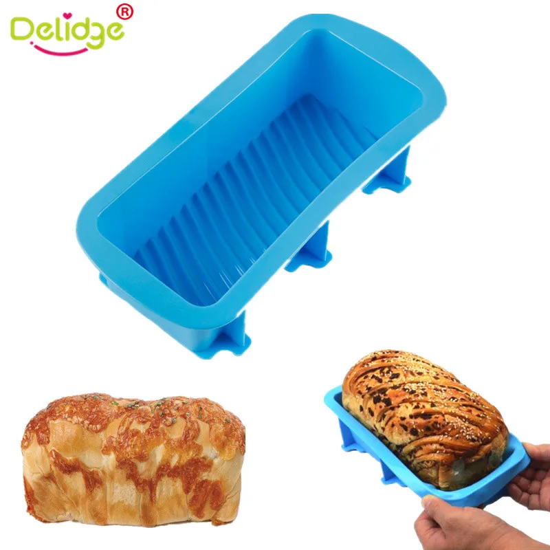 

Delidge 1 PC Thread Mold Silicone Large Toast French Bread Pan Soap Loaf Pan Non Stick Cake Mold Pastry Baking Tool