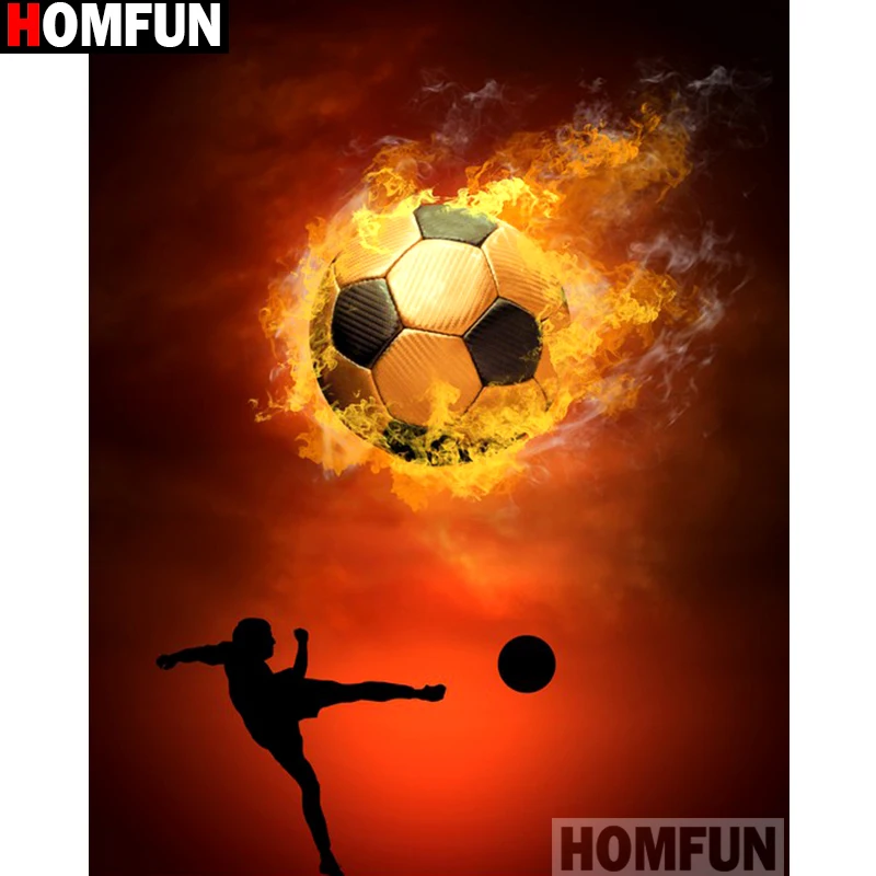 Алмазная живопись HOMFUN A13989 алмазная вышивка Футбол полная выкладка/круглая для