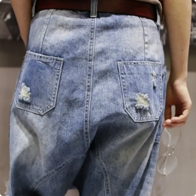 Новое поступление осенней коллекции женские джинсовые шаровары в стиле бойфренд