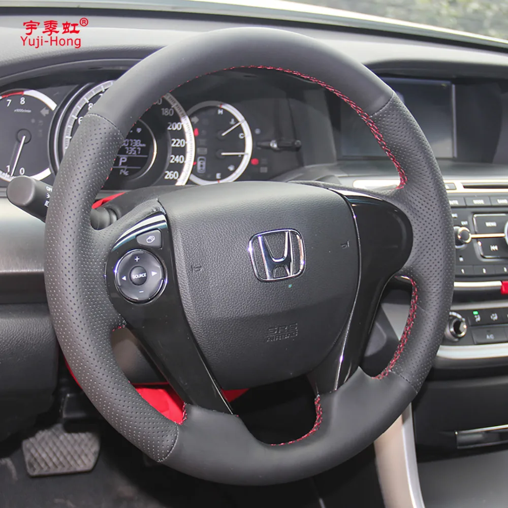 Чехлы рулевого колеса автомобиля чехол из коровьей кожи для HONDA Accord 9 Crosstour odyssy