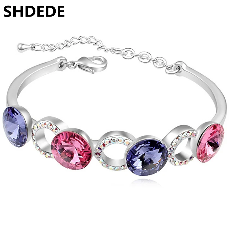 SHDEDE Кристалл от Swarovski амулеты Браслеты-манжеты женские модные ювелирные изделия Аксессуары подарок на день Святого Валентина-15814