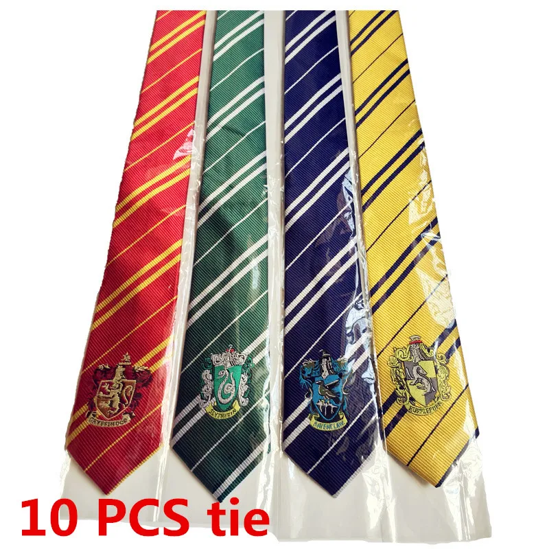 10 PCS Badge tie 10 шт/партия Гермиона шляпы галстук перчатки носки Гриффиндор Слизерин Hufflepuff Кепка Когтевран косплей костюм мужчины женщины шарф для мальчика, девочки - Цвет: 10 PCS Badge tie
