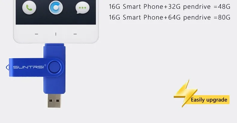 Suntrsi otg USB флеш-накопитель USB 2,0 флеш-накопитель смартфон 8 ГБ/16 ГБ 32 ГБ/64 Гб Флешка флеш-накопитель USB флешка OTG флеш-накопитель