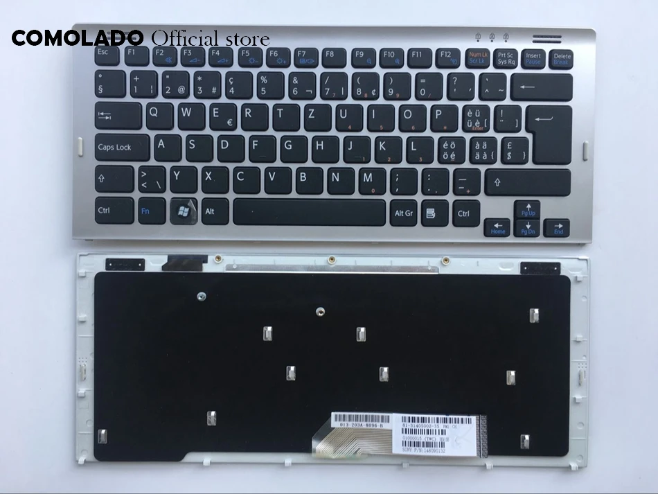 SW швейцарская клавиатура для SONY SR SR13 SR33 SR28 VGN-SR26 черная с серебряной рамкой