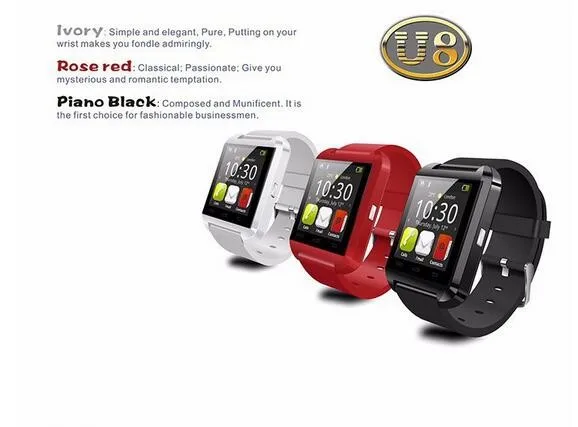 Горячая новинка bluetooth smartwatch U8 лучшее качество андроид умные часы 2016 мобильный