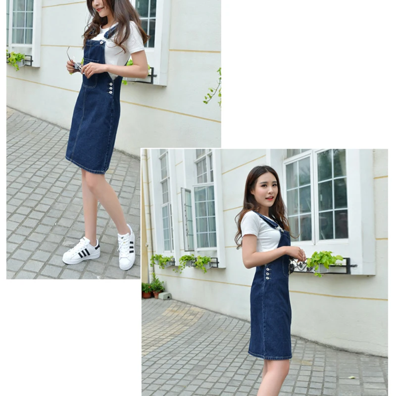 Женское джинсовое платье DAYIFUN летнее Повседневное платье-комбинезон с