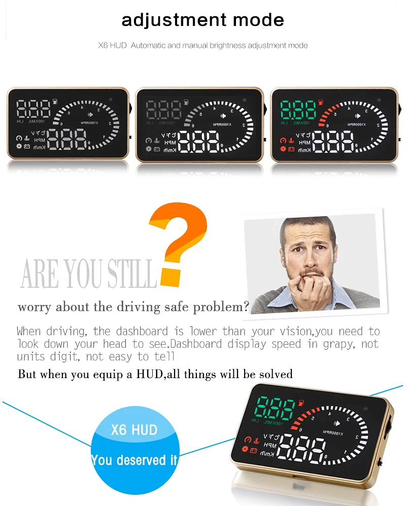 Лобовое стекло проектор аксессуары Hud Дисплей OBD2 цифровой автомобильный скоростной метр X6 HUD автомобильный скоростной проектор на лобовое стекло