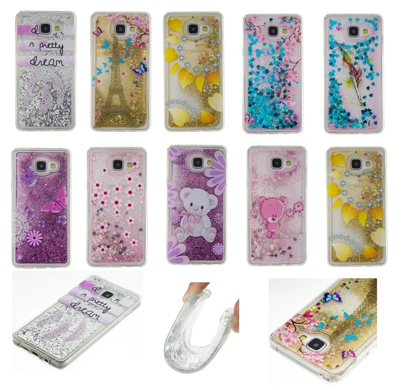 Хит! Блестящий Золотой лист динамический жидкий зыбучий песок жесткий чехол для