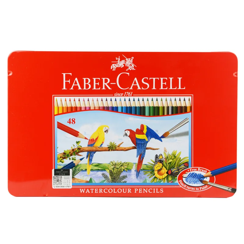 Акварельные карандаши Faber Castell с точилкой и кисточкой набор акварельных