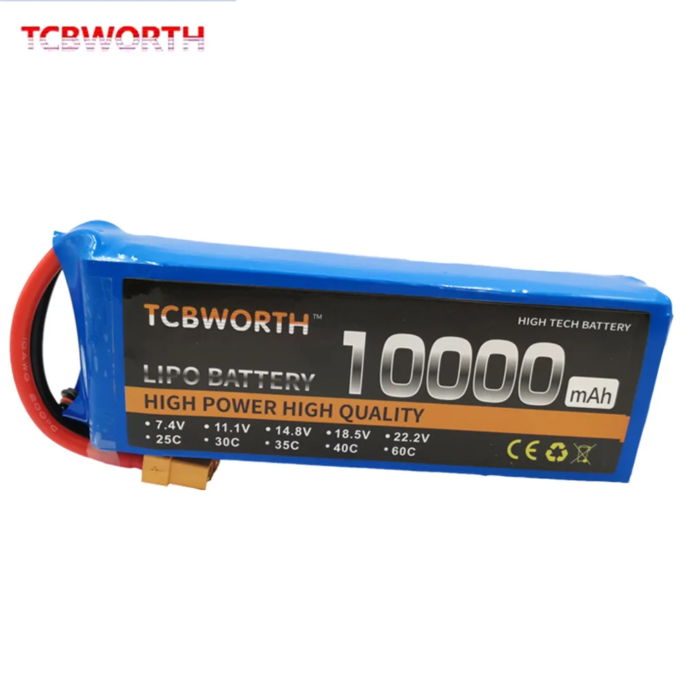 TCBWORTH RC lipo батарея 7 4 v 10000 mAh 25C 2 s для радиоуправляемый самолет Квадрокоптер