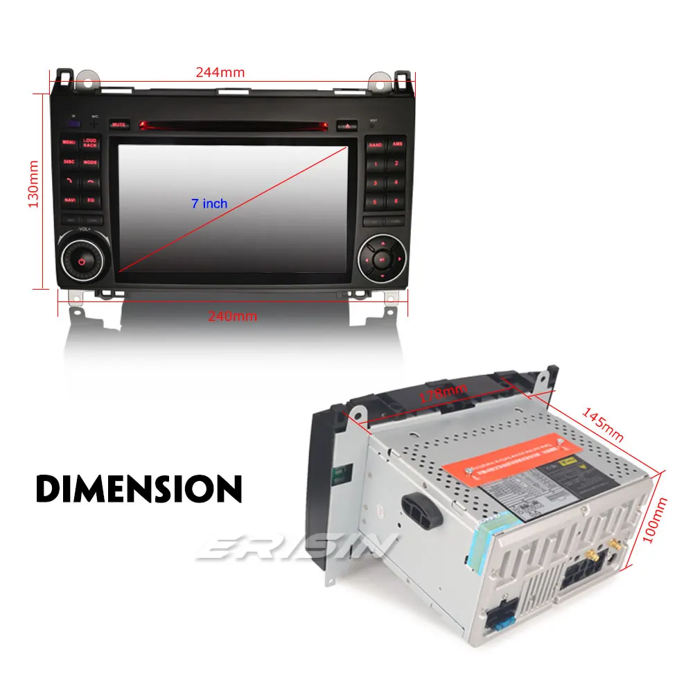 Erisin ES2972B 7 &quotавтомобильный мультимедийный плеер авто радио Android 9 0 DAB + DVR OBD GPS для