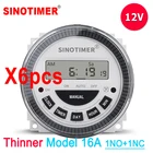 6 шт., компактный модуль переключения цифрового таймера TM619, 12 В, 24 В, 110 В, 220 В