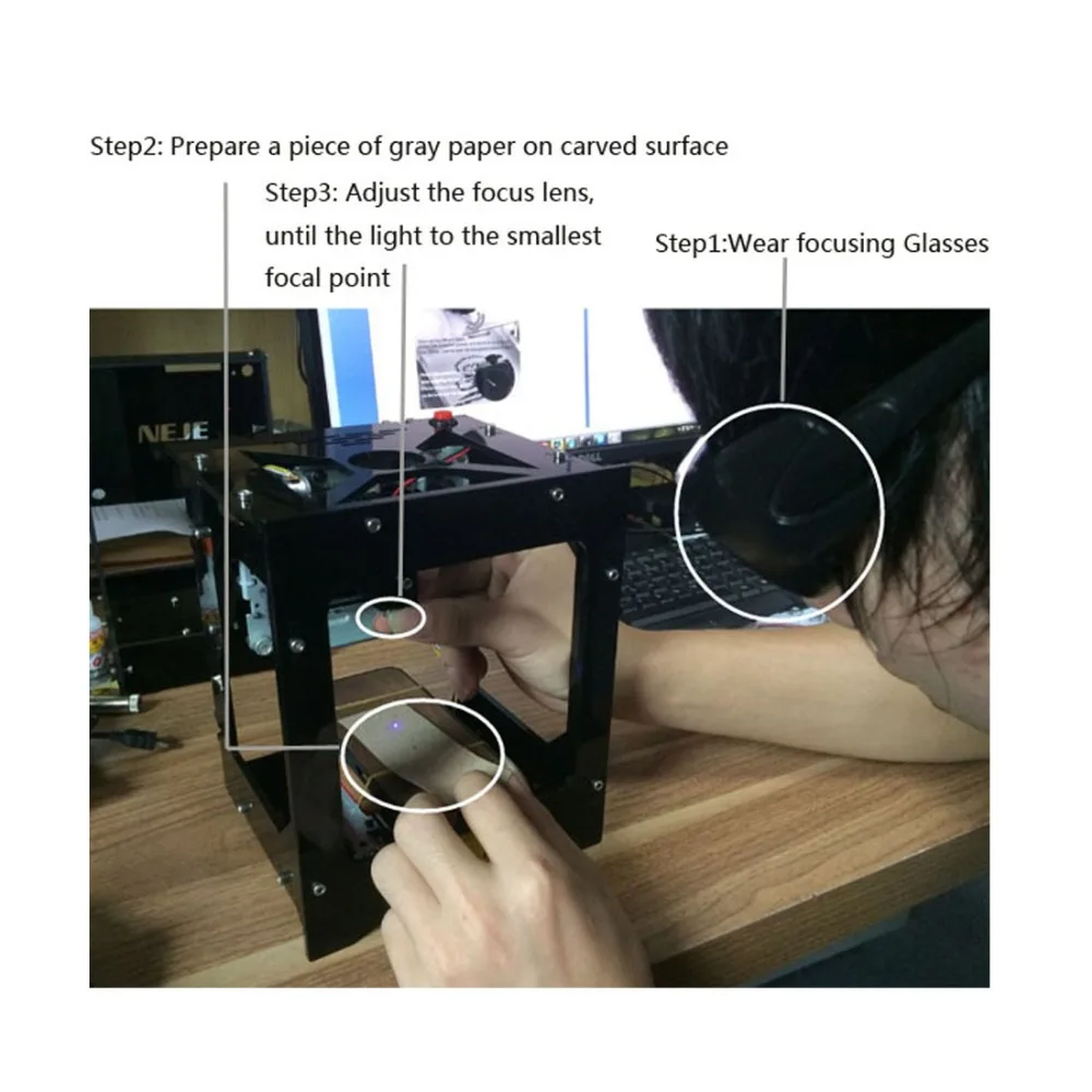 NEJE DK-8-KZ 1000 мВт Профессиональный Настольный мини-ЧПУ лазерный гравер резак